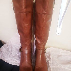 Bandolino Boots, Size 6.5, Brown, Wide Calf, Leather Riding Boots